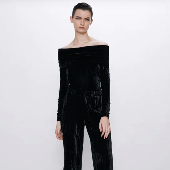 ♥️🇺🇸HP🇺🇸♥️ 𝗡𝗪𝗧 𝗭𝗮𝗿𝗮 •  Wide Leg Velvet Trousers - Picture 2 of 12